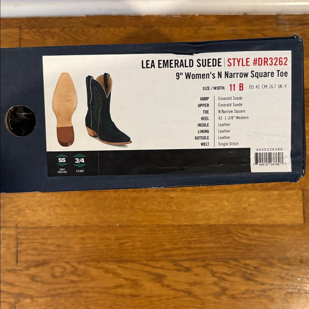 NWT & Box Tony Lama Dark Green Suede Western Boots - Picture 12 of 15